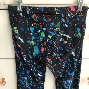 Paint Splatter crop pants with phone pocket